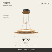CIRCA Single Large gold chandelier dimension guide: 80 cm ring diameters