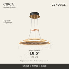 CIRCA Single Small gold chandelier dimension guide: 47 cm ring diameters