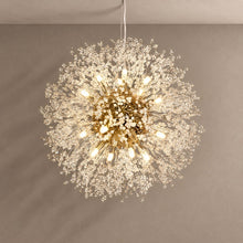 DANDELION chandelier on mushroom taupe with soft natural shadows