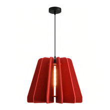 FELLA - Red felt pendant with radial shade panels