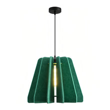 FELLA - Green felt pendant with radial shade panels