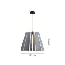 FELLA - Gray felt shade dimension guide showing diameter and body height