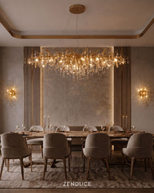 Dribble crystal chandelier in luxury dining room - Zenduce