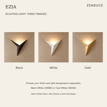 EZIA Black, White and Gold finish comparison with separate light-temperature options