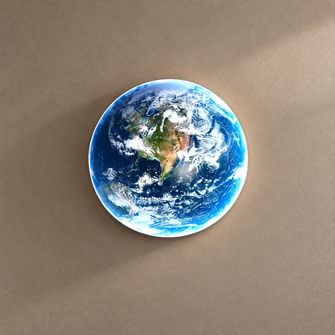 GAIA lighting on a mushroom taupe background with natural shadows