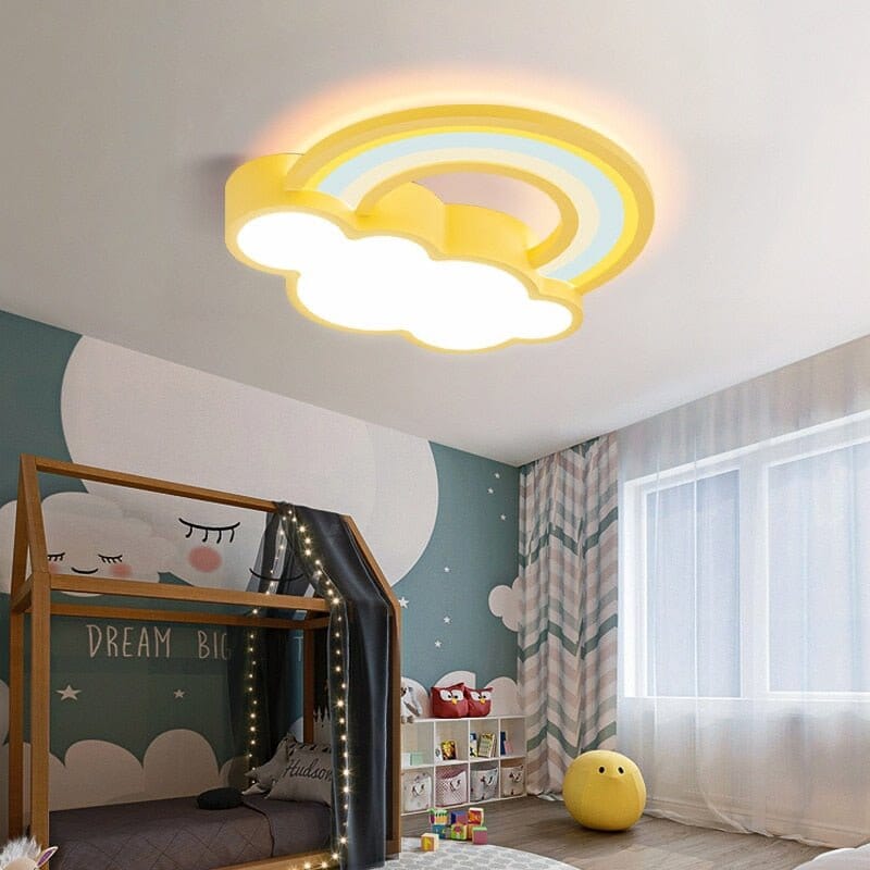 Girls Cloud Rainbow Ceiling Light | Kids Room Decor Lights