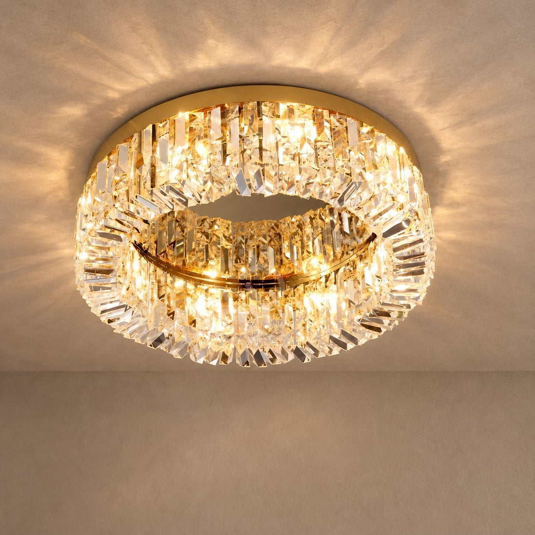 KIRA lighting on mushroom taupe with natural shadows