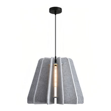 FELLA - Gray felt pendant with black suspension and exposed bulb styling