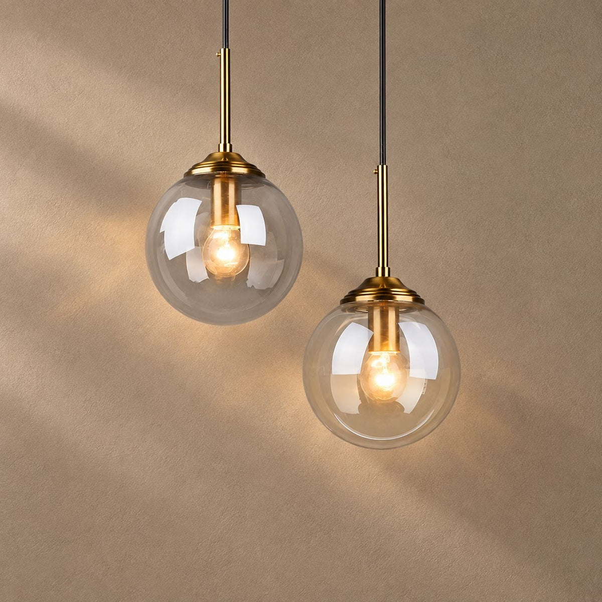 GUMDROP lighting on a mushroom taupe background with natural shadows