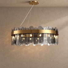 HALENA lighting on a mushroom taupe background with natural shadows