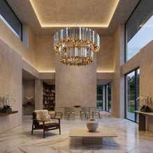 LUNA Black & Gold Chandelier — Luxury Living Room