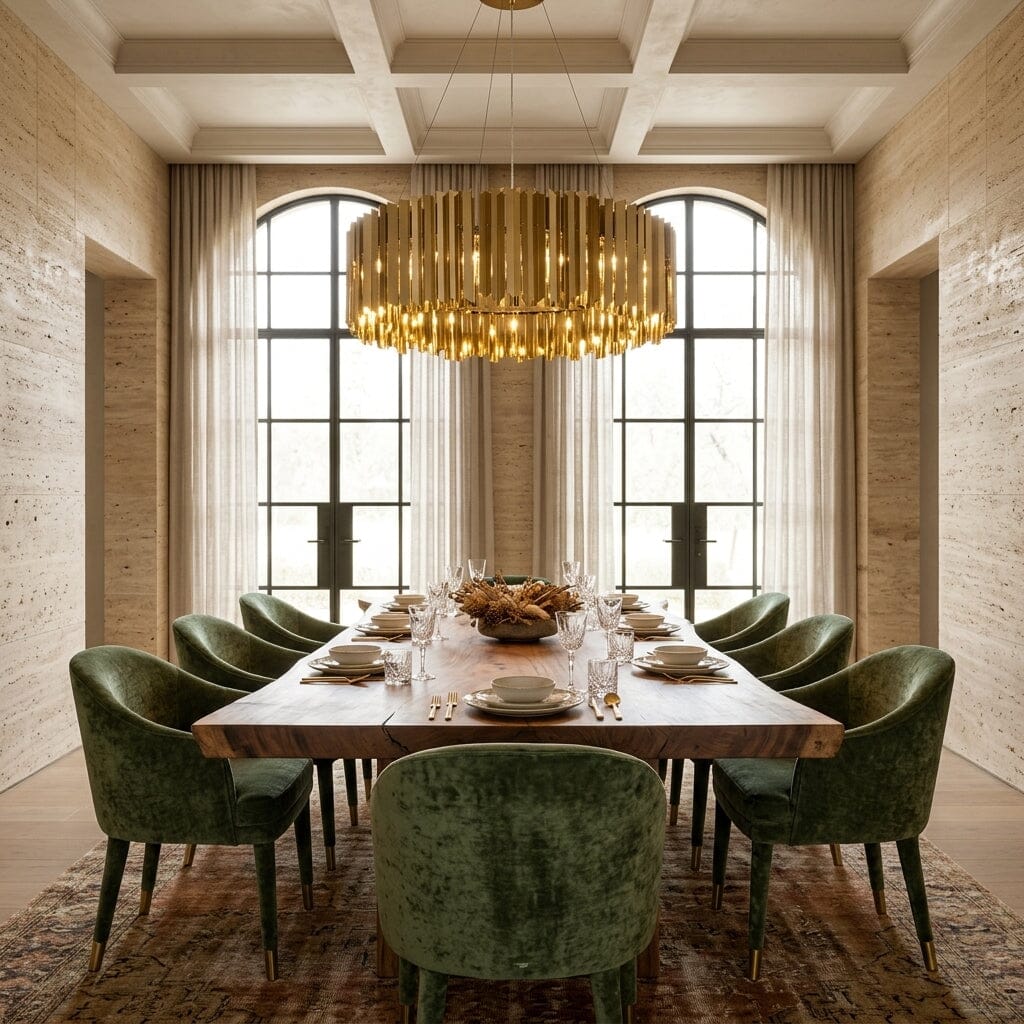 LUNA Gold Chandelier — Luxury Dining Room