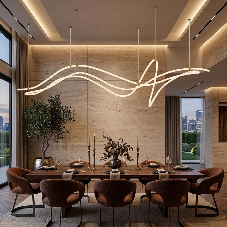 LYRA Geometric Chandelier — Luxury Dining Room