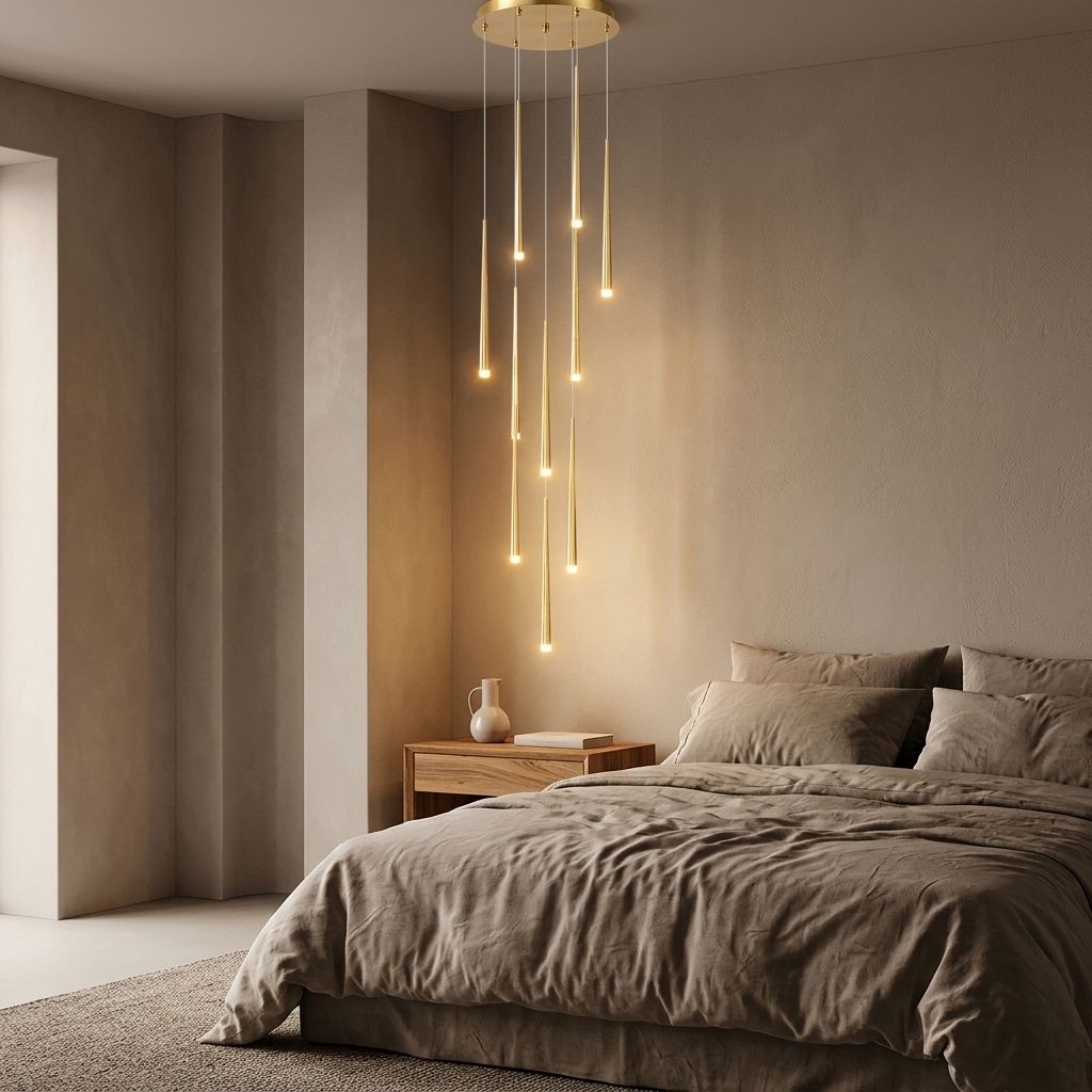 FARA 10 Lights Staircase Chandelier – bedroom lifestyle