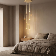 FARA 10 Lights Staircase Chandelier – bedroom lifestyle