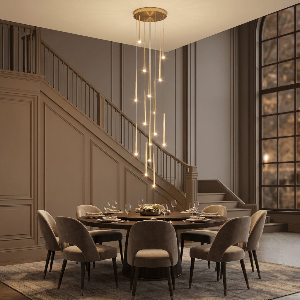FARA 15 Lights Staircase Chandelier – dining room