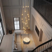 FARA 25 Lights Staircase Chandelier – open plan