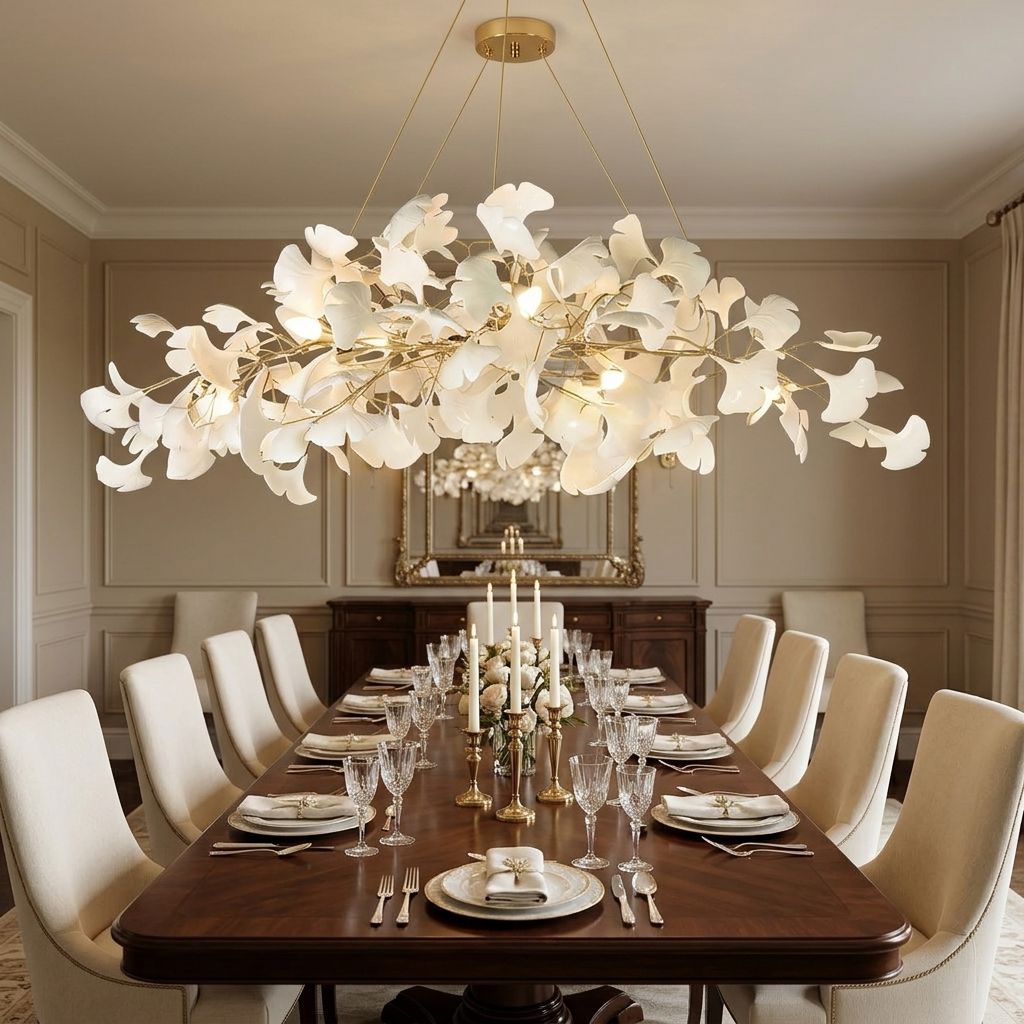 Gingko Folia Large - grand formal dining table perspective