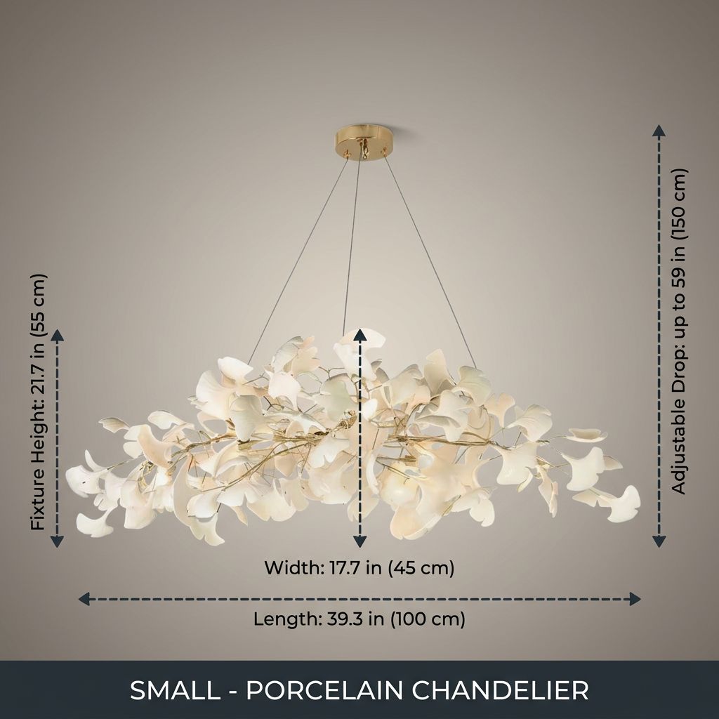 Gingko Folia dimension diagram - Small 39in