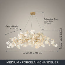 Gingko Folia dimension diagram - Medium 59in