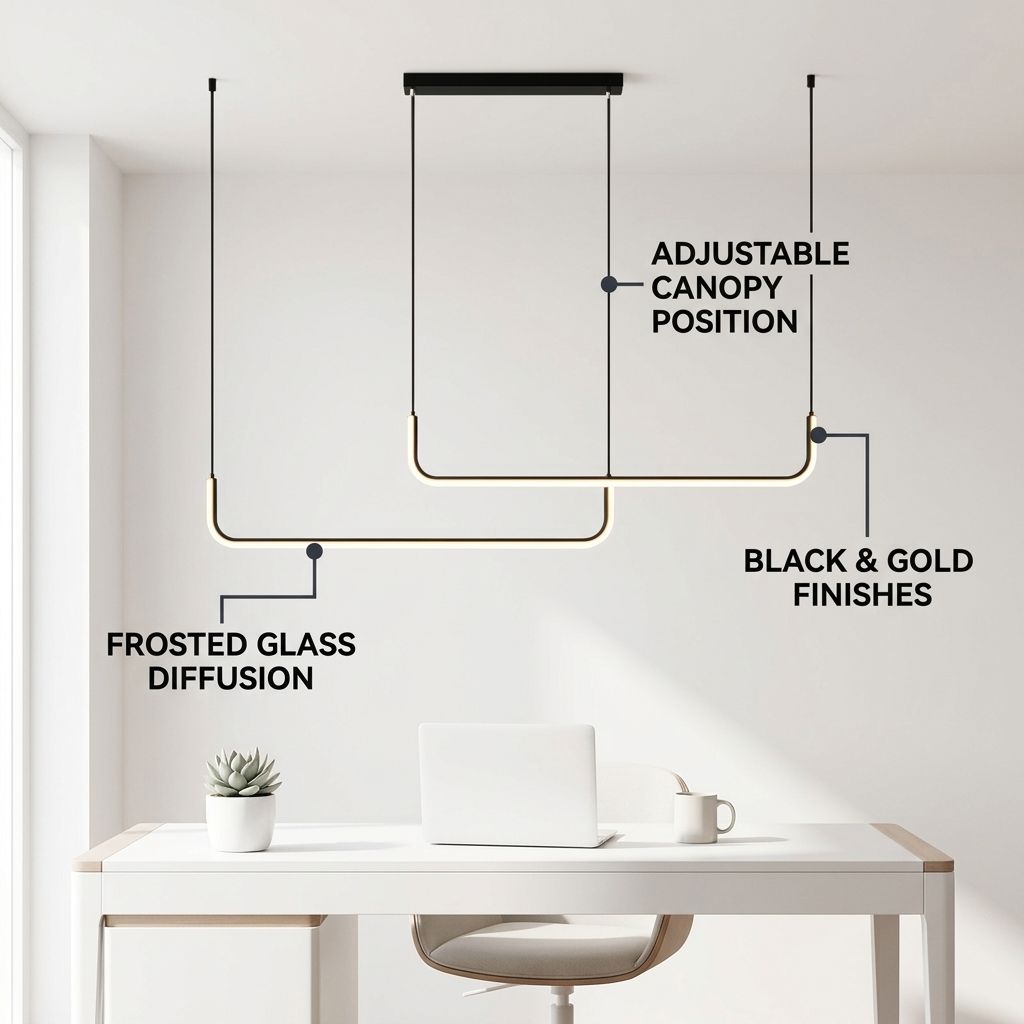 STRIA Linear Pendant Light - Key Features Callout
