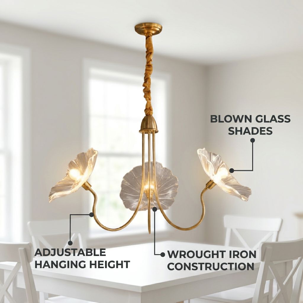 AMARY Flower Chandelier - Key Features Callout