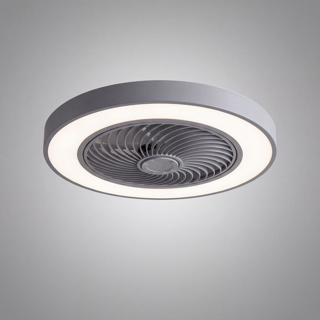 HERA ceiling fan hero product photo on grey studio background