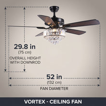VORTEX fan dimensions - 52in diameter, 29.8in height