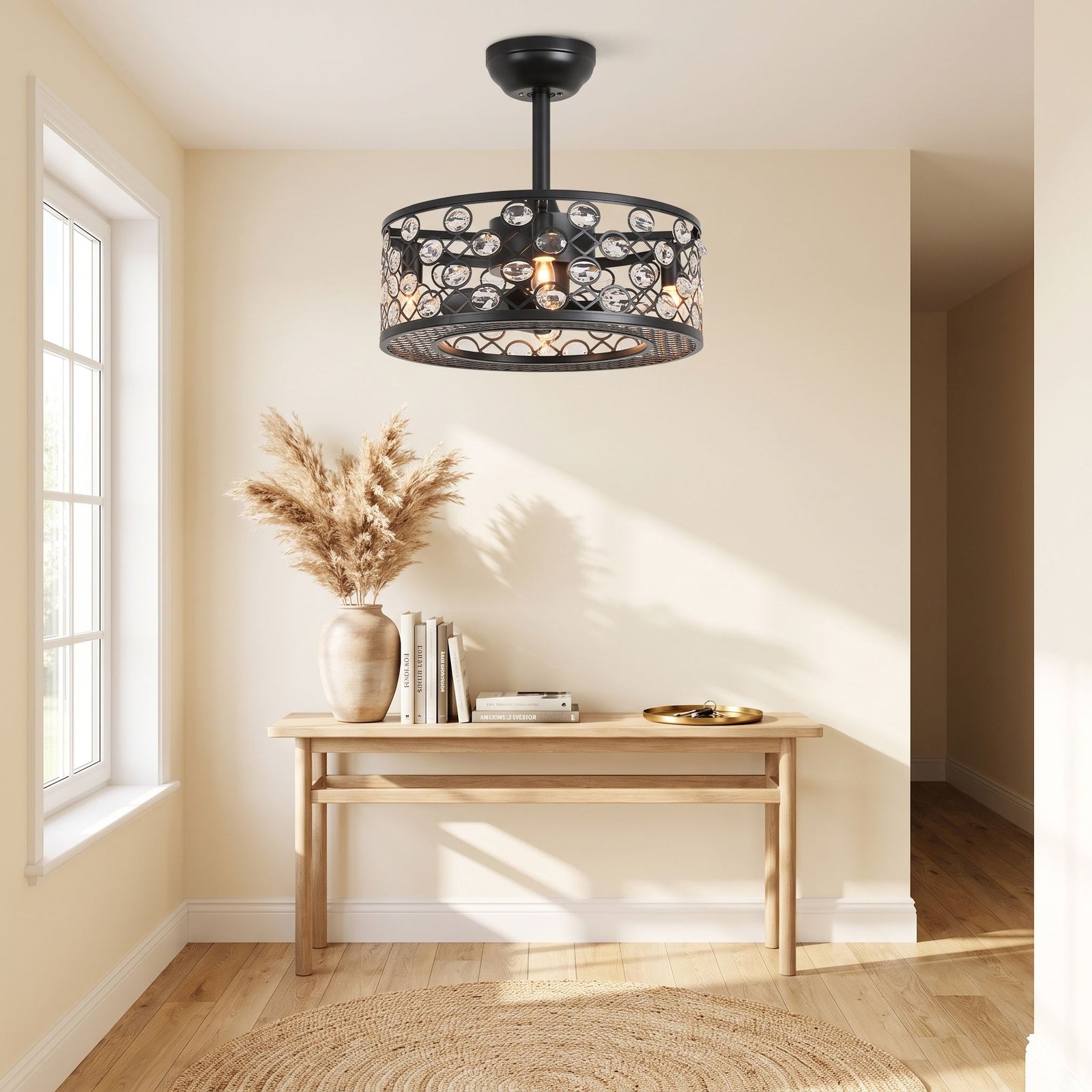 DRIFT fan in entryway angled view