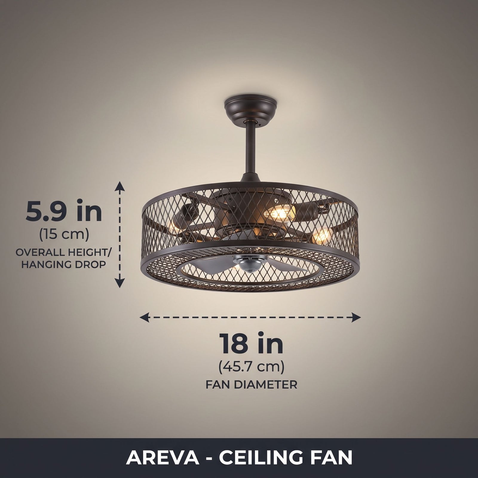 AREVA fan dimensions - 18in diameter, 5.9in height