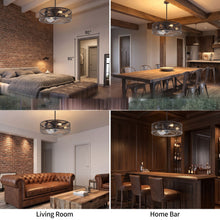 AREVA fan shown in loft bedroom, dining area, living room and home bar