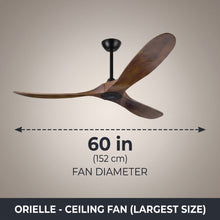 ORIELLE fan dimensions - 60in diameter (largest size)
