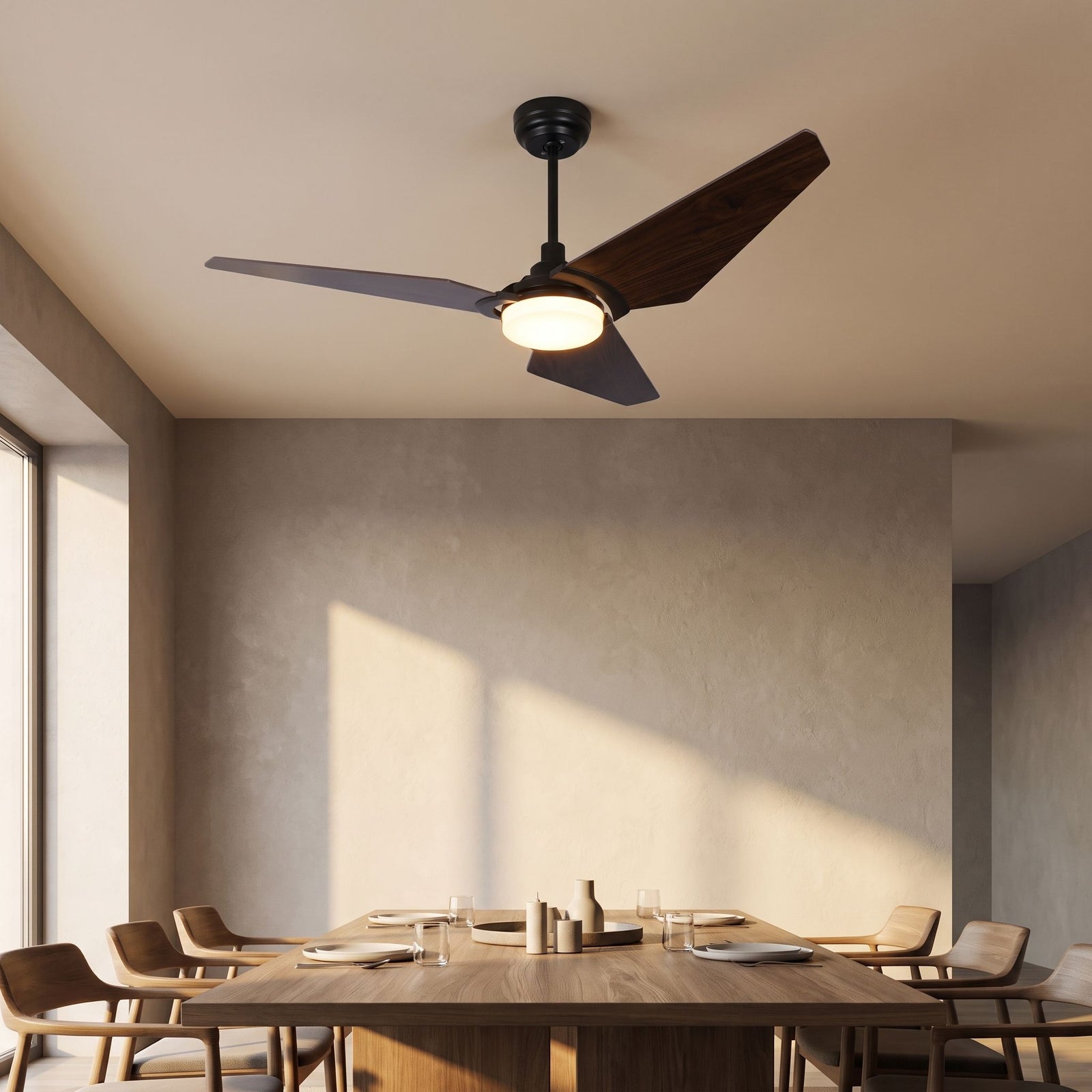 SAELIA fan in dining room angled view