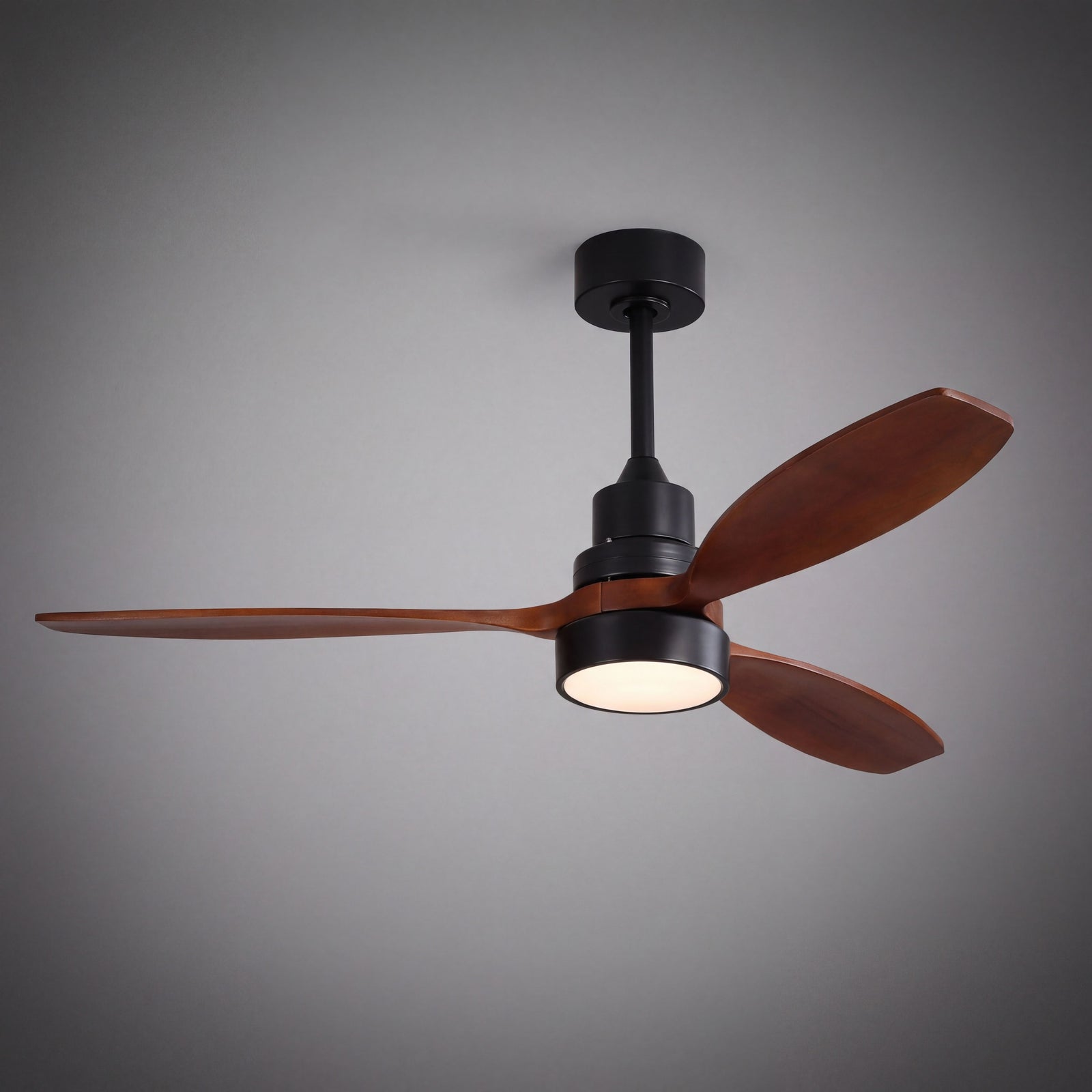 LUMERA ceiling fan hero product photo on grey studio background