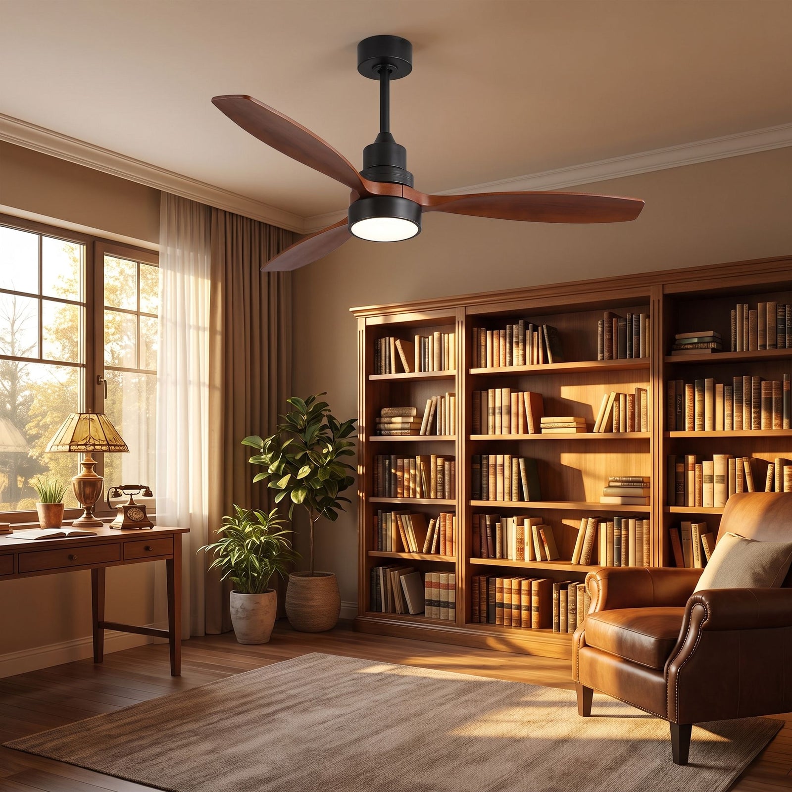 LUMERA fan in study angled view