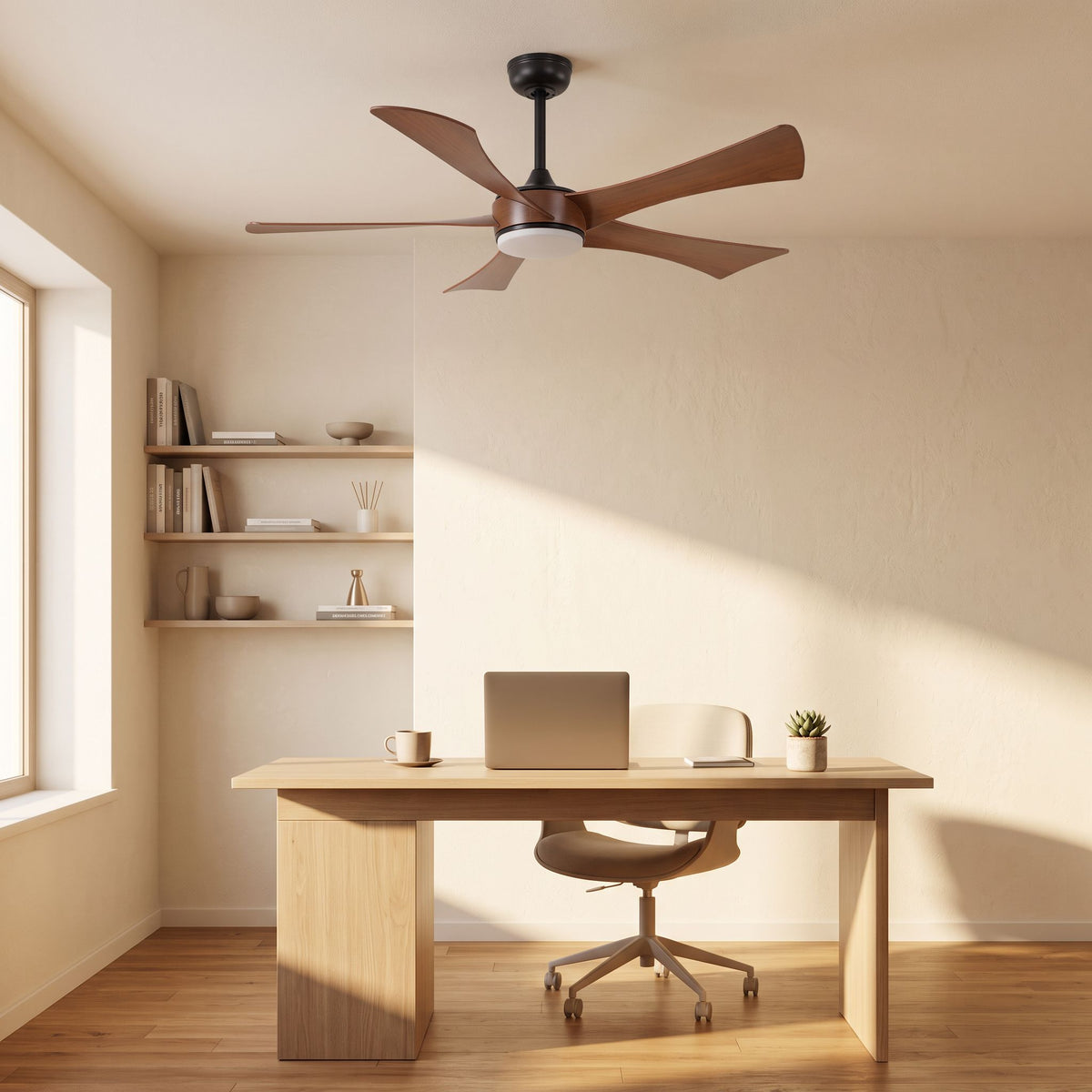 ISOLA fan in home office angled view