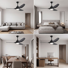 SIENA fan shown in living room, bedroom, dining room and home office