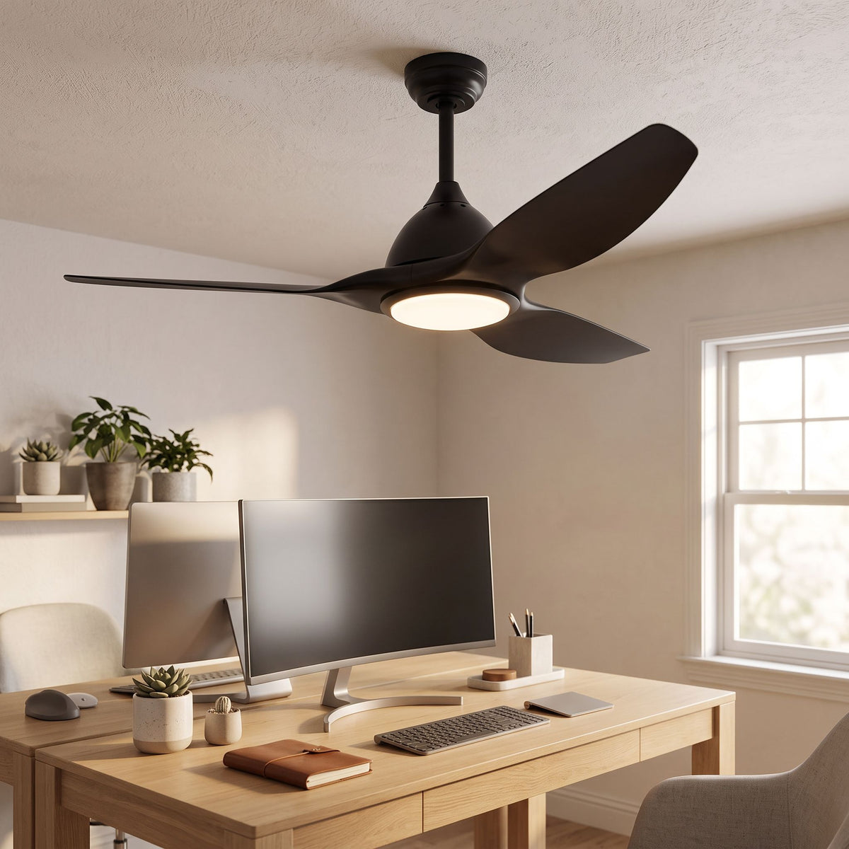 SIENA fan in home office angled view