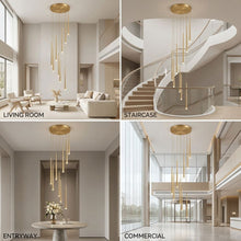 CINDRA shown in living room, staircase, entryway and commercial settings