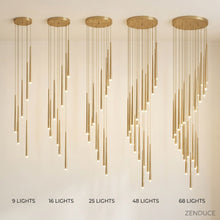 CINDRA size comparison - 9, 16, 25, 48 and 68 light configurations
