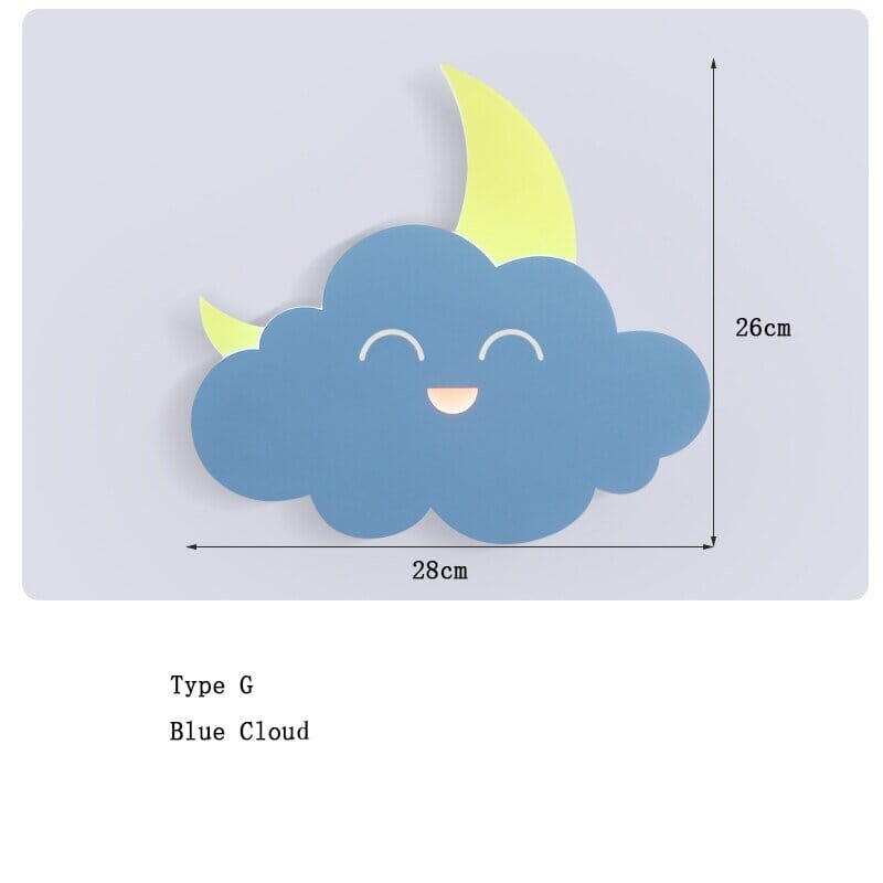 Hot Air Balloon Cloud Wall Light | Kids Room Hot Air Balloon Cloud Wall Light