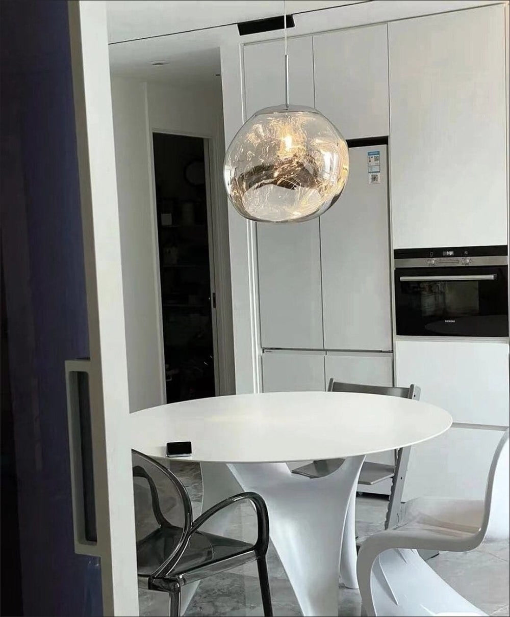 Lava pendant installation from Elizabeth G.’s product review