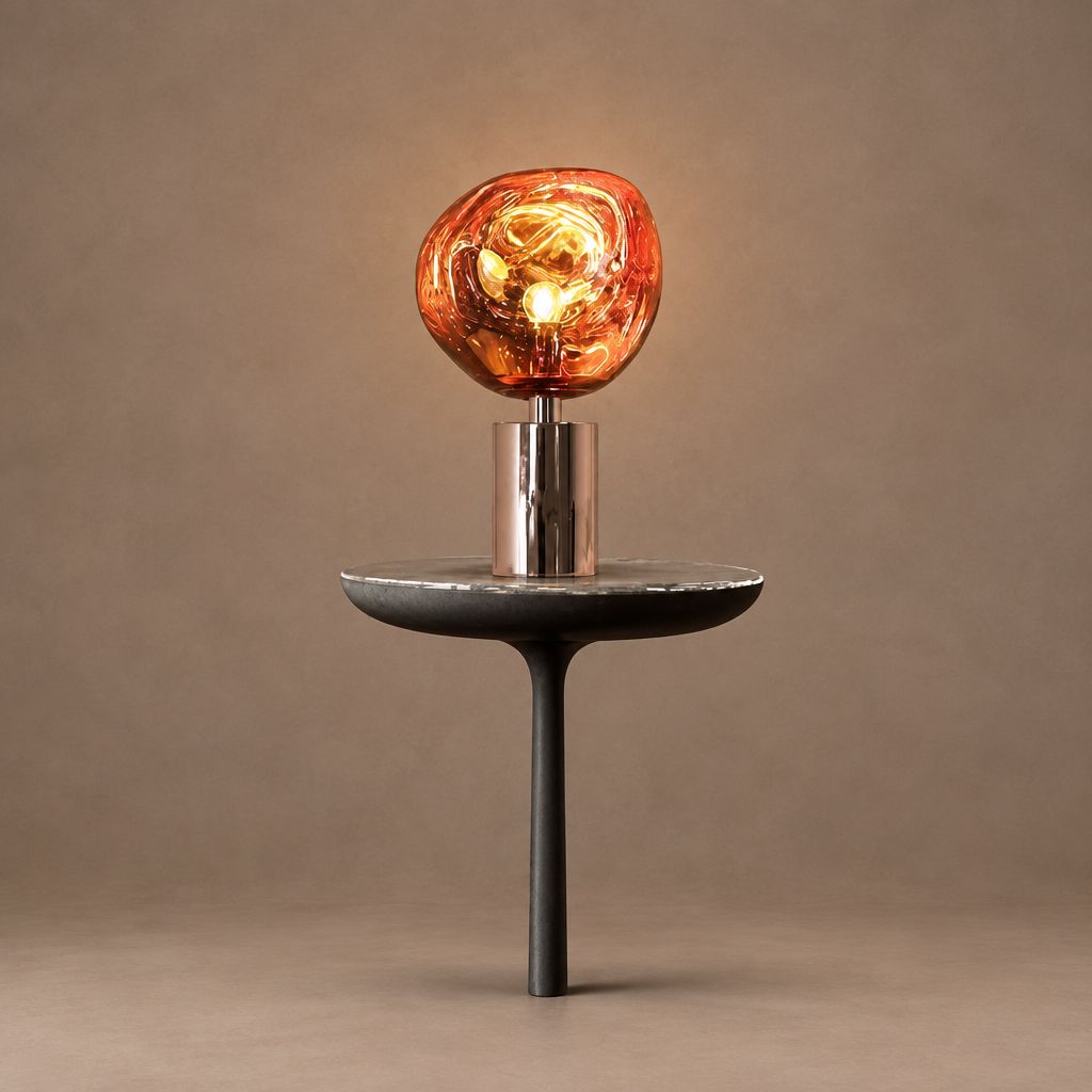 LAVA (TABLE) on mushroom taupe background