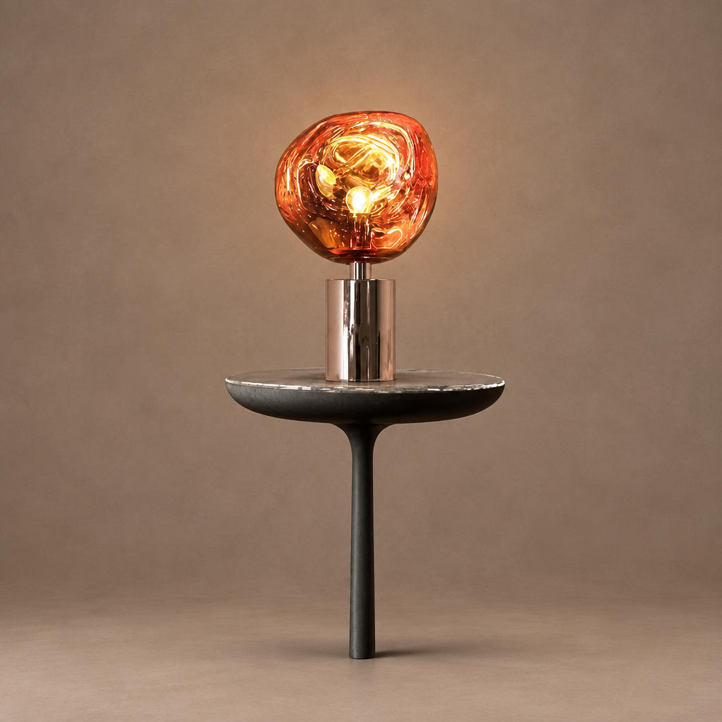 LAVA (TABLE) on mushroom taupe background