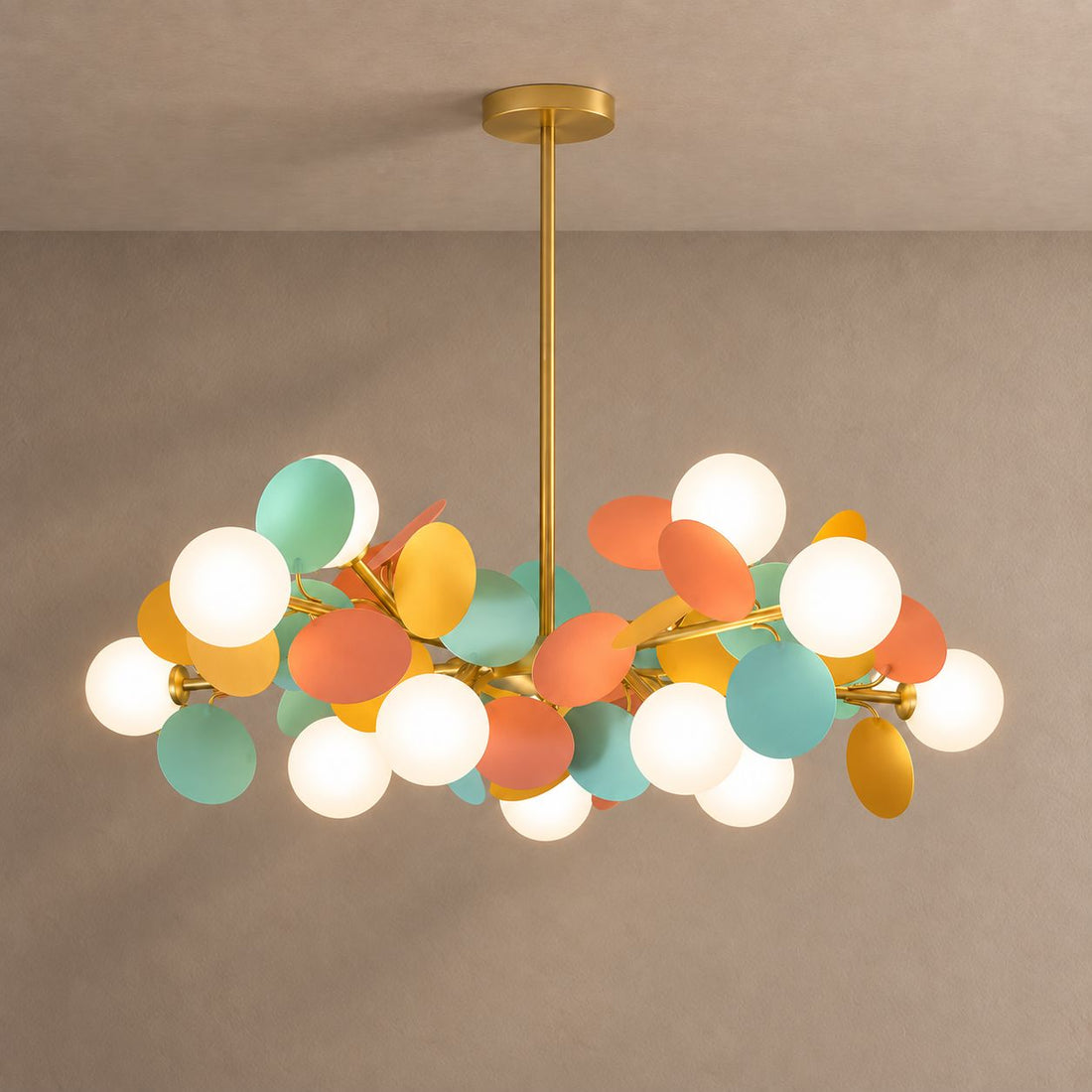 LIORA lighting on mushroom taupe with natural shadows