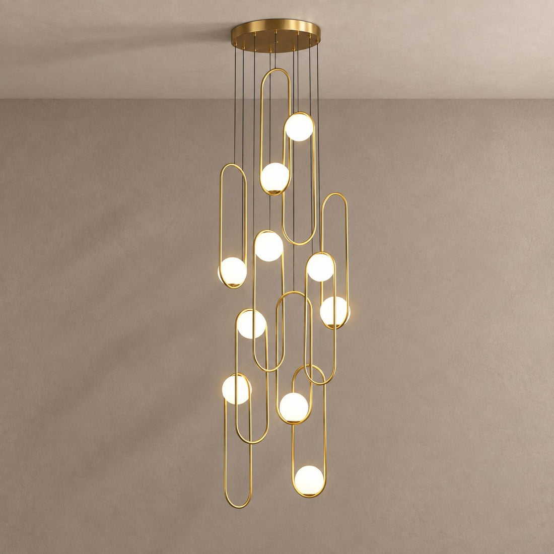 MILA lighting on mushroom taupe with natural shadows