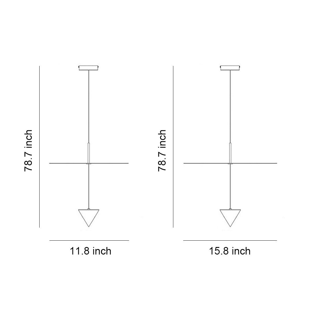 CONIA - Dimension drawing for the two disc diameter options
