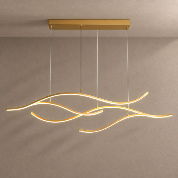 MODERN WAVES lighting with natural shadows against a mushroom taupe background