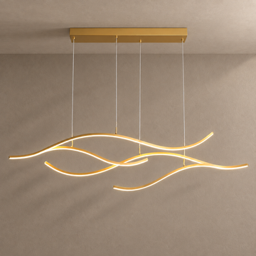 MODERN WAVES lighting with natural shadows against a mushroom taupe background