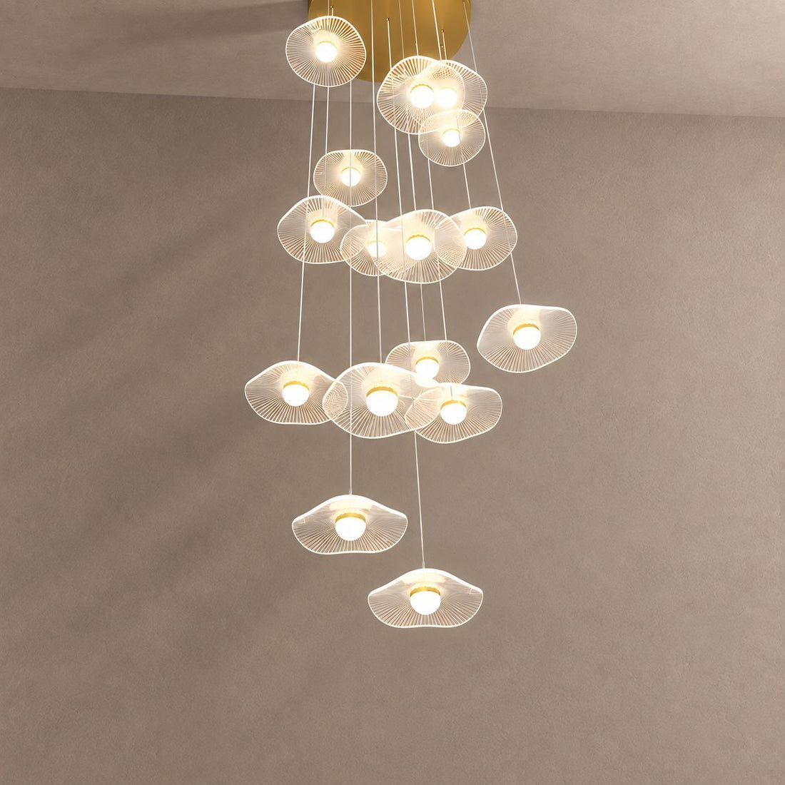 MYCEL lighting on mushroom taupe with natural shadows